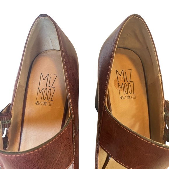 Miz Mooz Isadora Leather Heels Burgundy Double Strap Mary Jane Shoes size 10 41 - Picture 8 of 13